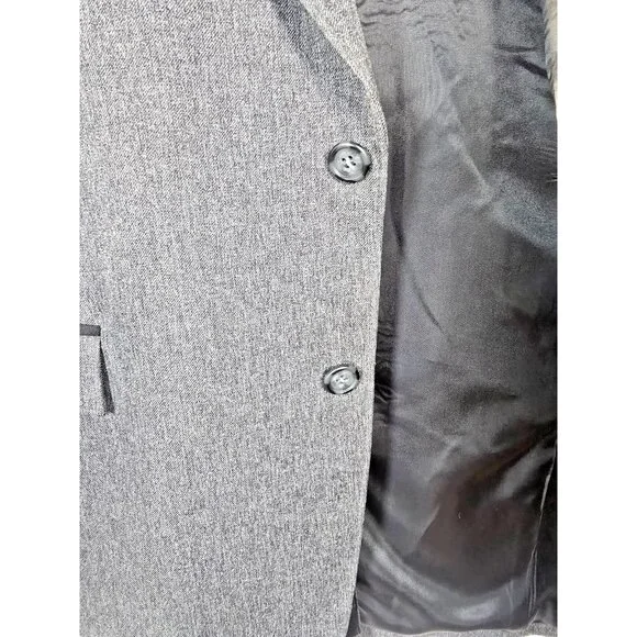 Circle S Men’s 46L Western Blazer Gray Black Yoke Lined 2-Button Cowboy Coat - Picture 6 of 16